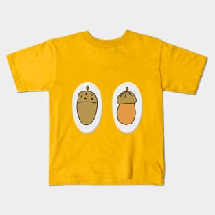 2 acorns. Autumn themes. A gift for a nature lover, naturalist, biologist. Forest design. Kids T-Shirt